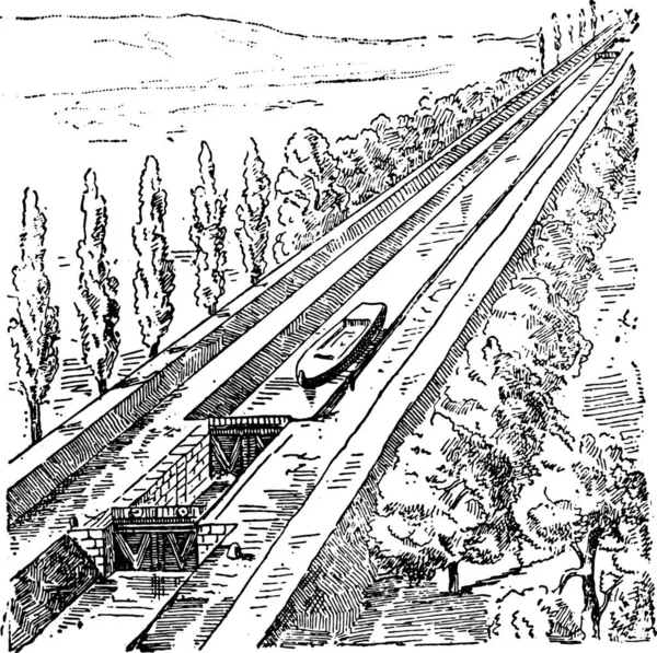 Ilustração Vetorial Uma Ferroviária — Vetor de Stock