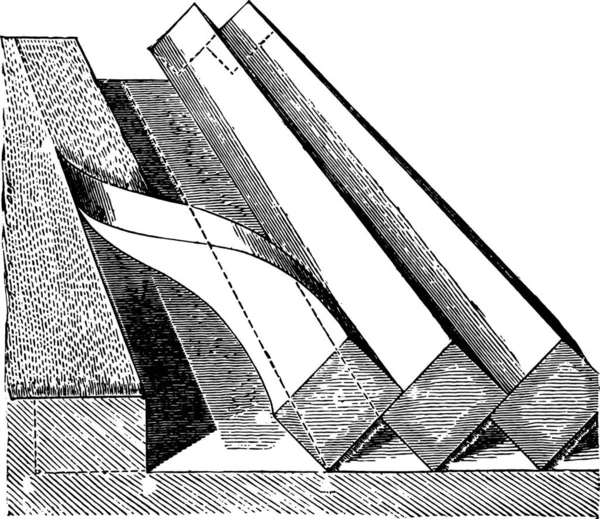 Strook Land Omkering Vintage Gegraveerde Afbeelding Industriële Encyclopedie Lami 1875 — Stockvector