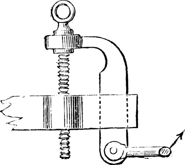 Regulador Parafuso Protegido Para Altura Ilustração Gravada Vintage Enciclopédia Industrial —  Vetores de Stock