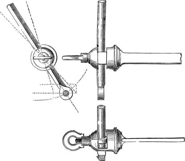 Regolatore Grignon Sega Bullone Valutazione Piano Annata Inciso Illustrazione Enciclopedia — Vettoriale Stock