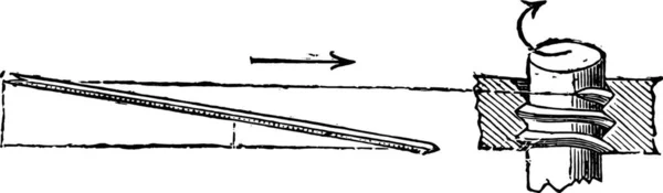 螺纹的螺丝螺纹和放置螺母的螺纹 复古镌刻插图 工业百科全书 1875 — 图库矢量图片