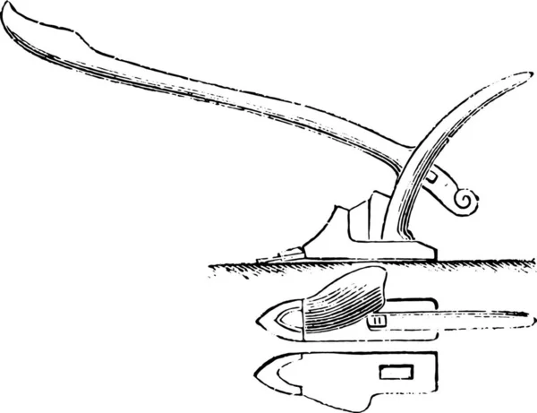 Plogen Nederländska Ostindien Vintage Ingraverad Illustration Industriella Encyklopedi Lami 1875 — Stock vektor