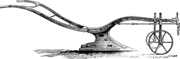 Pluh Suterénu Howard Sole Vintage Gravírovanou Průmyslové Encyklopedii Lami 1875 — Stockový vektor