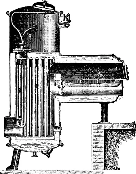 Vintage Gegraveerde Illustratie Van Ouderwetse Piano — Stockvector