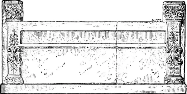 Vieille Table Bois Avec Une Grande Fenêtre — Image vectorielle