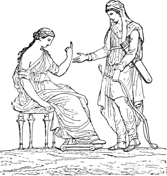 Illustration Vectorielle Couple Femmes — Image vectorielle