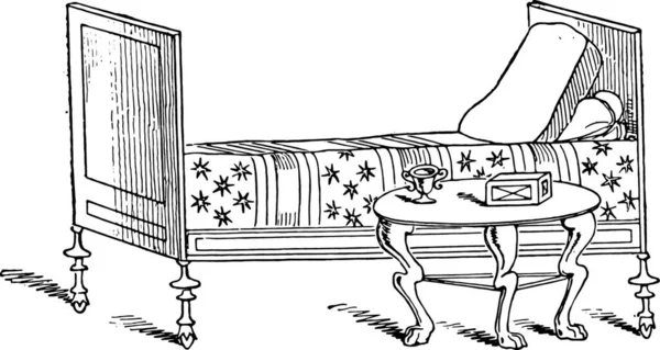 椅子にベンチとコーヒーを入れた漫画のイラストです — ストックベクタ
