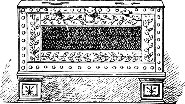 Caja Fuerte Encontrada Pompeya Ilustración Grabada Vintage Vida Privada Antigua — Archivo Imágenes Vectoriales