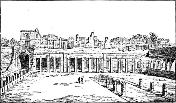 Эскиз Старого Города Винтажная Иллюстрация Вектор Ручной Работы — стоковый вектор