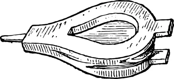 Ξυλογλυπτική Απεικόνιση Αλιευτικού Σκάφους — Διανυσματικό Αρχείο