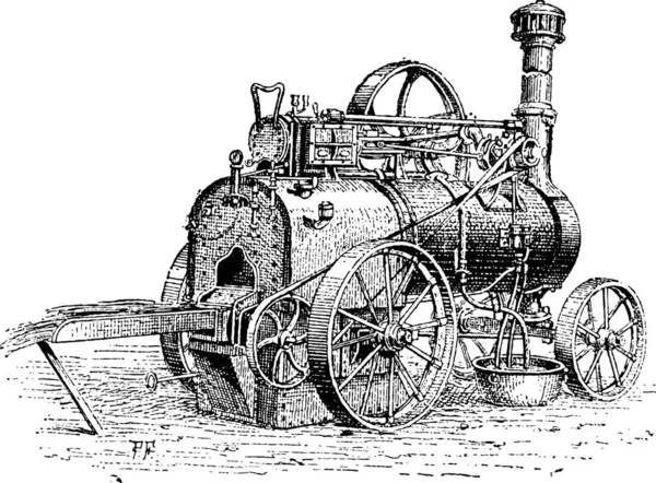 Motor Tracción Agrícola Muestra Que Utiliza Para Quemar Paja Ilustración — Archivo Imágenes Vectoriales