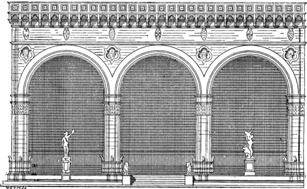 Черно Белая Иллюстрация Здания — стоковый вектор