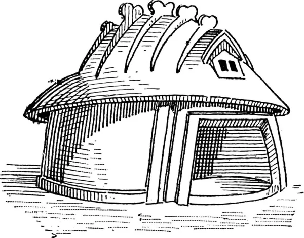 Casa Etruriana Toscana Italia Ilustración Grabada Vintage Diccionario Palabras Cosas — Archivo Imágenes Vectoriales