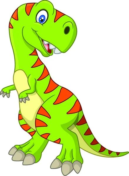 Cartoon Dinosaurus Tyrannosaurus Kijkt Zijwaarts — Stockvector