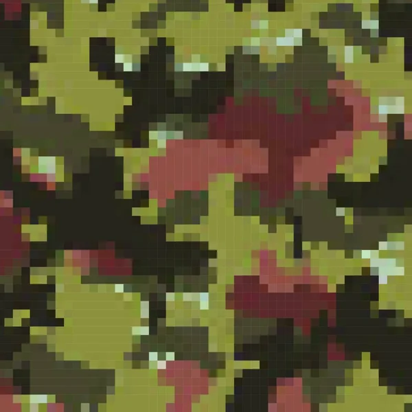 Kamuflaż Miejski Armia Streszczenie Współczesny Wzór Wojskowy Zielona Tkanina Pikselowa — Wektor stockowy