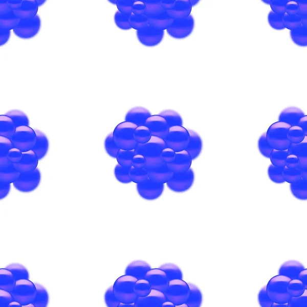 Abstrakta Molekyler Design Blue Spheres Bakgrund Molekylära Strukturatomer Sömlös Medicinsk — Stock vektor