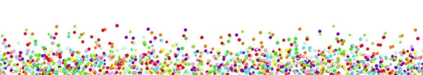 Vector Panorama Illustratie Van Verschillende Gekleurde Confetti Met Vrije Witte — Stockvector