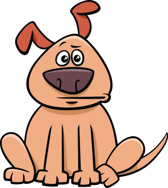 Cartoon Illustration Von Lustigen Welpen Hund Comic Animal Charakter — Stockvektor