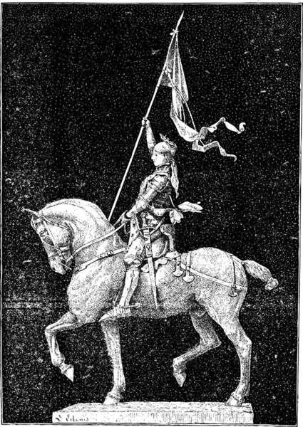 Joan Arc Dijuluki Maid Orleans Ukiran Ilustrasi Vintage Kamus Kata Stok Ilustrasi Bebas Royalti