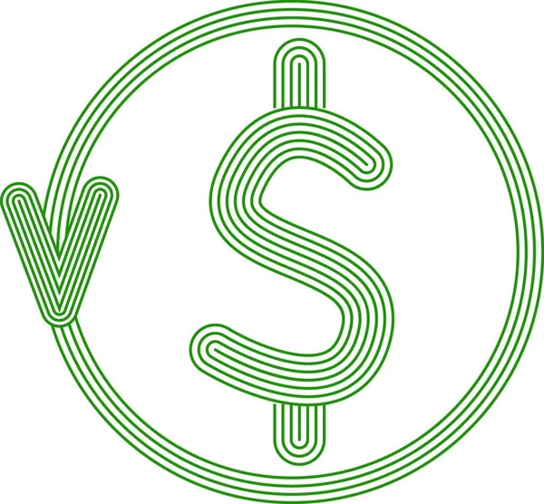 Dollarn Ikonen Valuta Finansiella Tecken Symbol Vektorillustration — Stock vektor