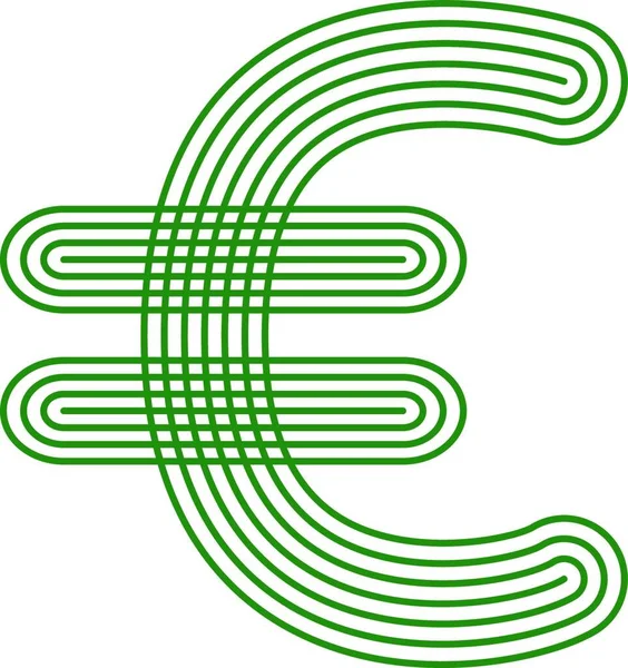 Євро Валюті Значок Смугою Символ Векторні Ілюстрації — стоковий вектор