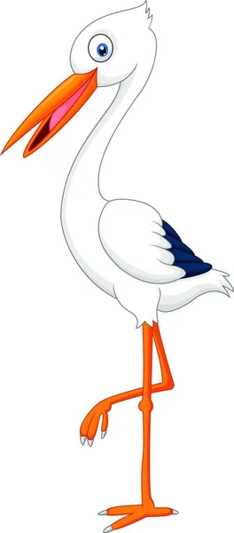 Γελοιογραφία Stork Διάνυσμα Εικονογράφηση Φόντο — Διανυσματικό Αρχείο