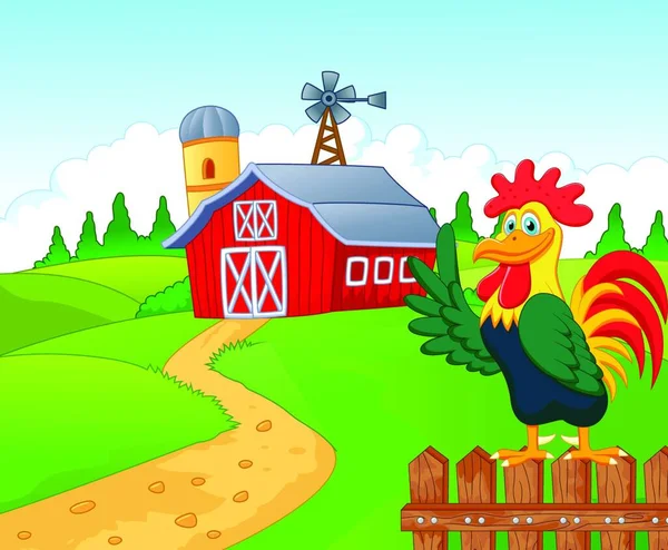 Glücklicher Cartoon Dienstplan Bauernhof — Stockvektor