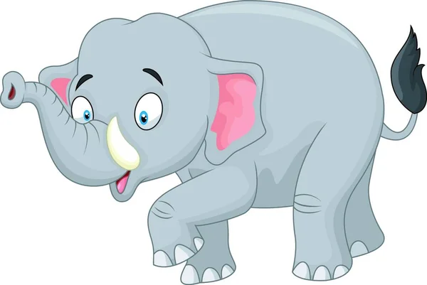 Lindo Elefante Dibujos Animados Posando — Vector de stock