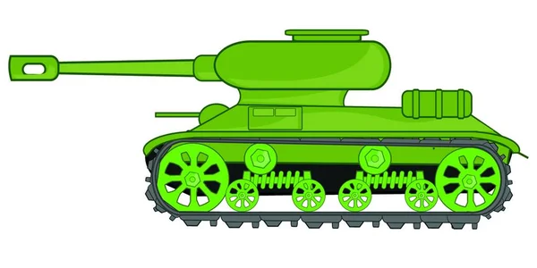 Cartoon Van Tank Witte Achtergrond Geïsoleerd — Stockvector