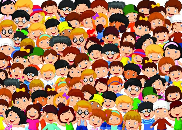 Crowd Children Vector Illustration Background — Stock Vector