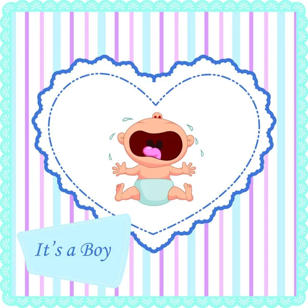 Baby Crying Card Vector Illustration — Stock Vector