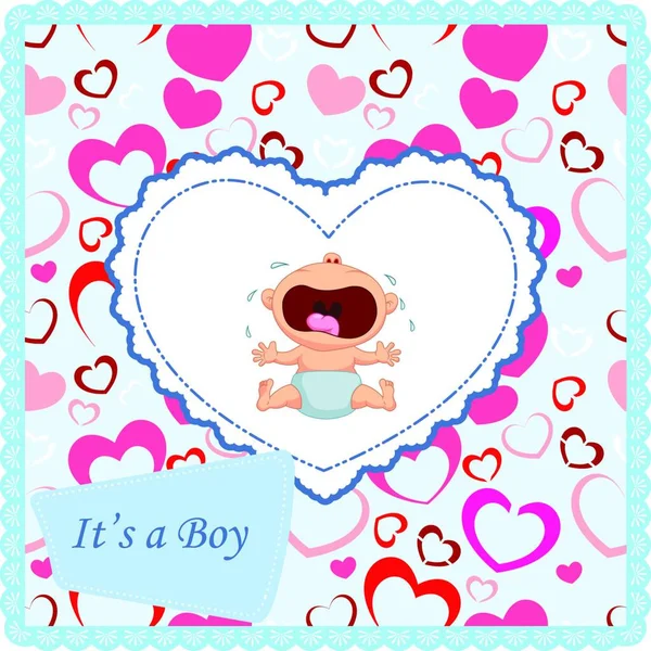 Κάρτα Κλάματος Μωρού Διανυσματική Απεικόνιση — Διανυσματικό Αρχείο