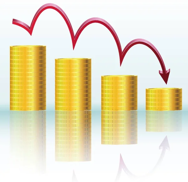 Conceito Financeiro Gráfico Declínio —  Vetores de Stock