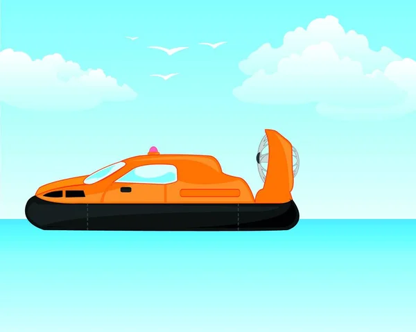 Hovercraft Achtergrond Van Natuur Zee — Stockvector