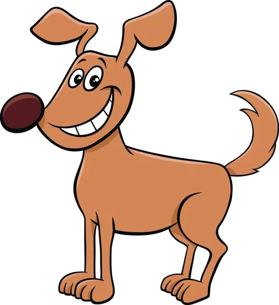 Desenhos Animados Ilustração Cão Feliz Personagem Animal Quadrinhos Filhote Cachorro — Vetor de Stock