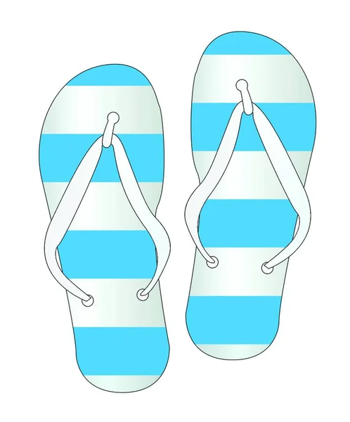 Ikon Flip Flops Kartun Dari Logo Vektor Sepatu Pantai Terisolasi - Stok Vektor