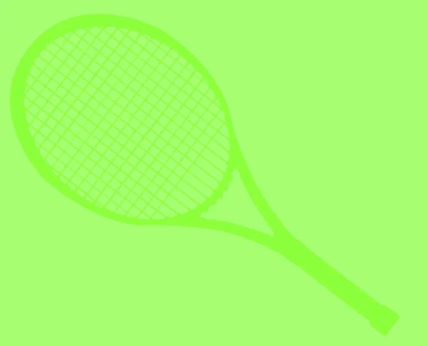 Raquette Tennis Balle Sur Fond Vert — Image vectorielle