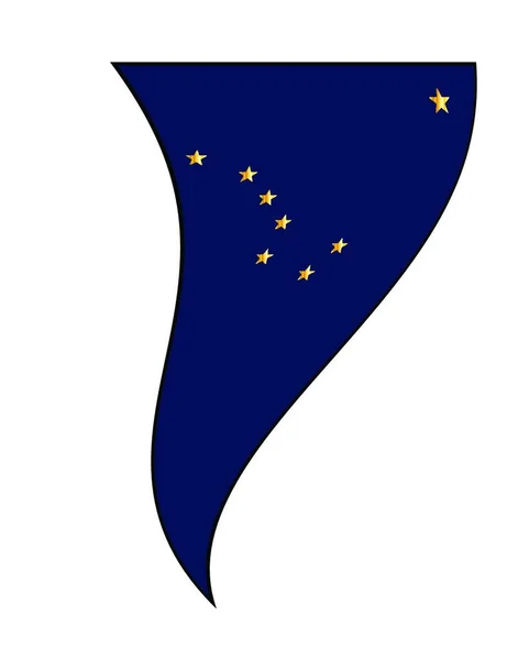 Vlajka Státu Aljaška Jako Součást Vlnícího Hřbetu — Stockový vektor
