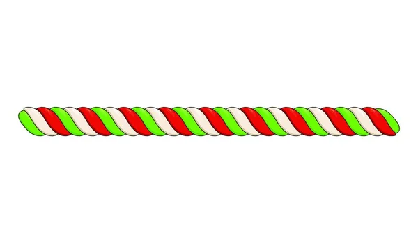 Candy Cane Line Divider Isolated White Background Xmas Twisted Peppermint — Stock Vector