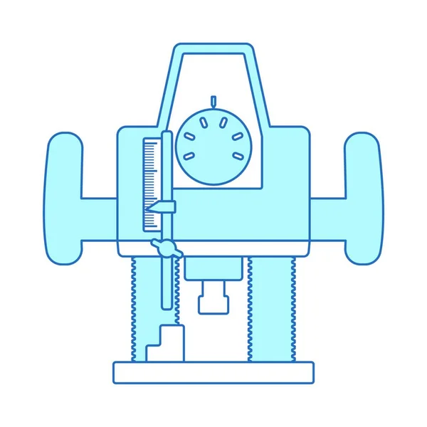 Icône Fraise Piston Ligne Mince Avec Conception Remplissage Bleu Illustration — Image vectorielle