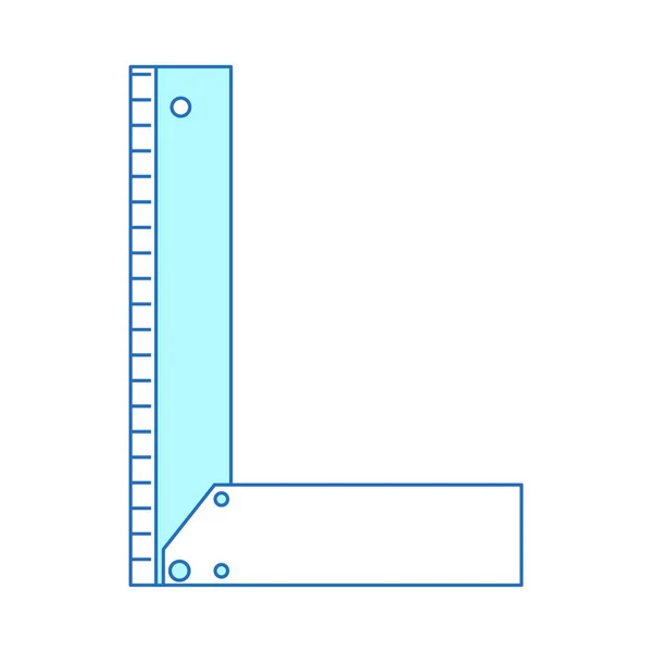Setsquare Icon Thin Line Blue Fill Design Vector Illustration — Stock Vector