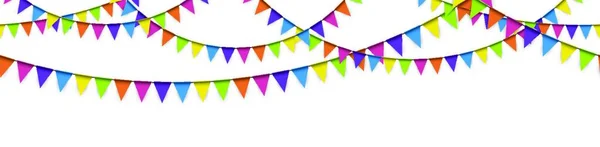 Epsシルベスターパーティーやカーニバルテンプレート使用のための白い背景にシームレスな色のガーランドの10ベクトルイラスト — ストックベクタ
