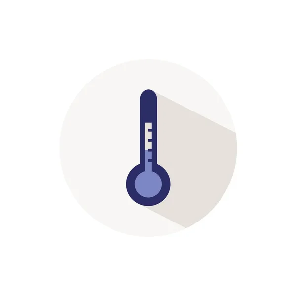Tempo Icona Termometro Con Ombra Cerchio Beige Illustrazione Vettoriale Piatta — Vettoriale Stock