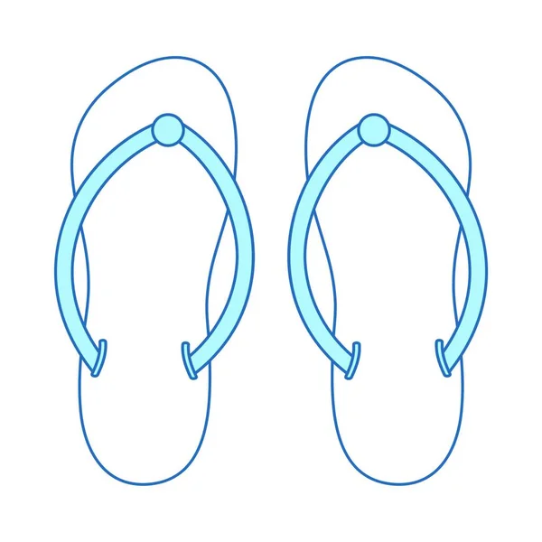 Flip Flops Ícone Esboço Ilustração Flippers Borracha Ícones Vetoriais Para — Vetor de Stock