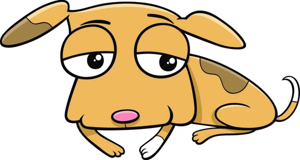 Rajzfilm Illusztrációja Vicces Foltos Kiskutya Comic Animal Character — Stock Vector