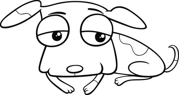 Desenhos Animados Preto Branco Ilustração Engraçado Manchado Filhote Cachorro Comic —  Vetores de Stock