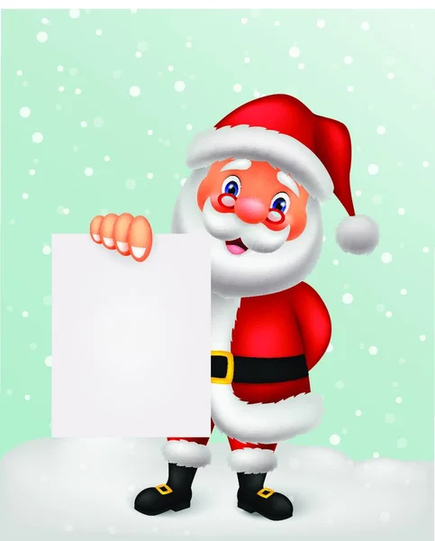 Santa Klausul Tecknad Med Tom Skylt — Stock vektor