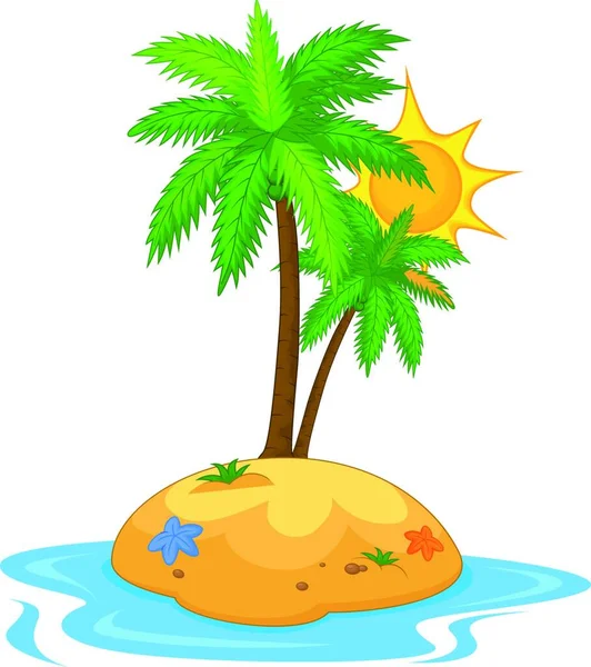 Ilustração Ilha Tropical —  Vetores de Stock