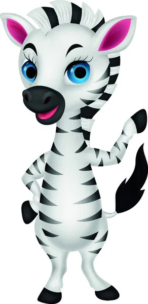 Bonito Bebê Zebra Desenhos Animados —  Vetores de Stock