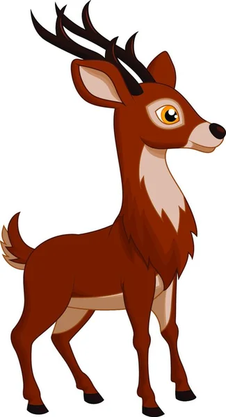 Illustrazione Simpatico Cervo Cartone Animato — Vettoriale Stock